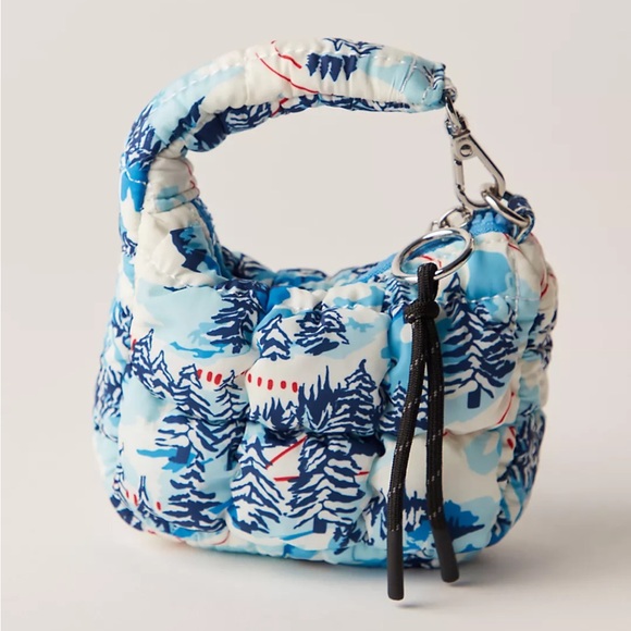 Free People Handbags - Free People Printed Micro Pouch Alpine Blue Pattern